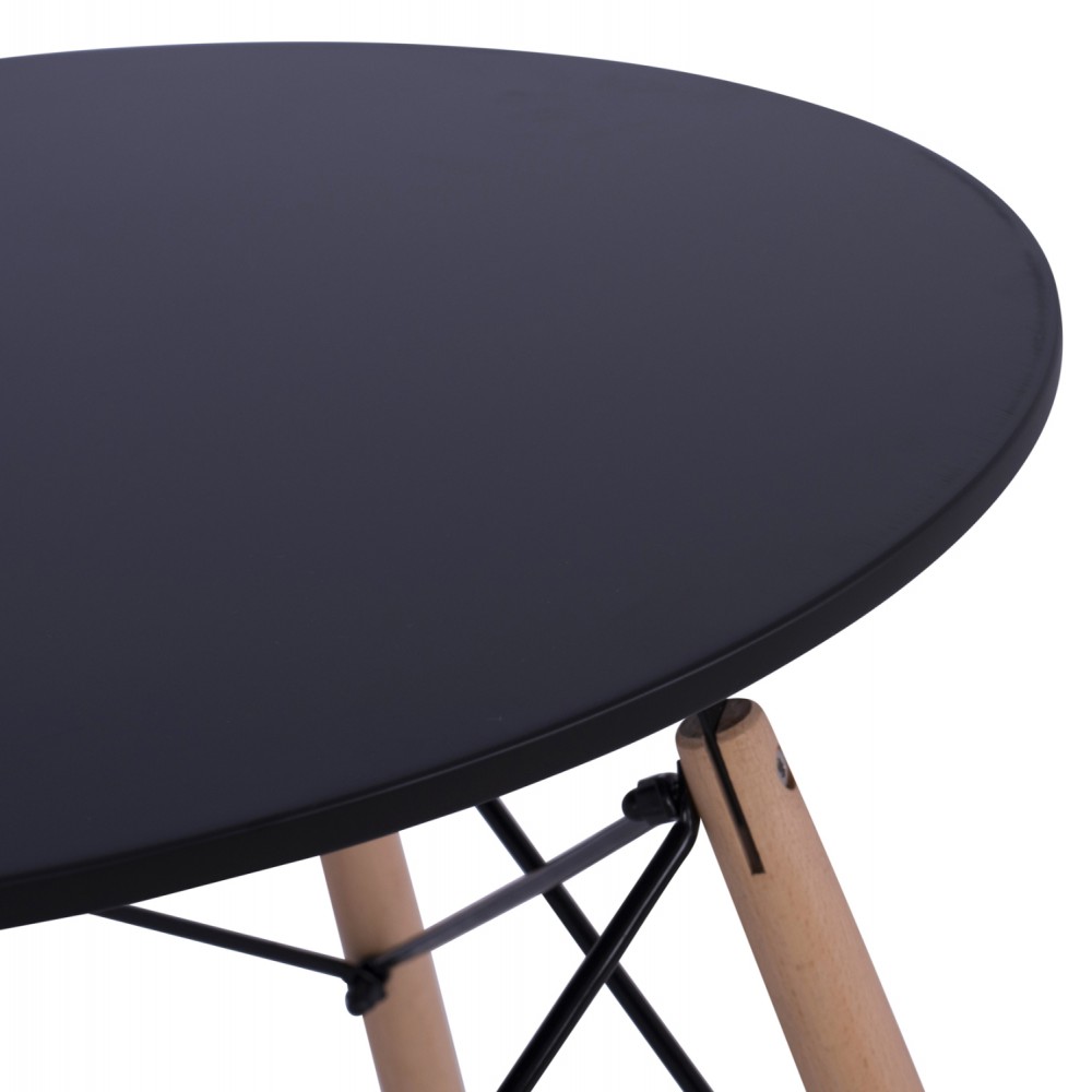 ΣΕΤ ΤΡΑΠΕΖΑΡΙΑΣ 3ΤΜΧ TWIST HM21371 ΣΤΡΟΓΓΥΛΟ ΤΡΑΠΕΖΙ Φ60 & 2 ΚΑΡΕΚΛΕΣ ΣΕ ΜΑΥΡΟ