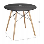 ΣΕΤ ΤΡΑΠΕΖΑΡΙΑΣ 3ΤΜΧ TWIST HM21373 ΣΤΡΟΓΓΥΛΟ ΤΡΑΠΕΖΙ Φ80 & 2 ΚΑΡΕΚΛΕΣ ΣΕ ΜΑΥΡΟ