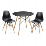 ΣΕΤ ΤΡΑΠΕΖΑΡΙΑΣ 3ΤΜΧ TWIST HM21373 ΣΤΡΟΓΓΥΛΟ ΤΡΑΠΕΖΙ Φ80 & 2 ΚΑΡΕΚΛΕΣ ΣΕ ΜΑΥΡΟ