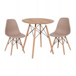 ΣΕΤ ΤΡΑΠΕΖΑΡΙΑΣ 3ΤΜΧ TWIST HM21374 ΣΤΡΟΓΓΥΛΟ ΤΡΑΠΕΖΙ Φ80 & 2 ΚΑΡΕΚΛΕΣ ΣΕ ΚΑΠΟΥΤΣΙΝΟ