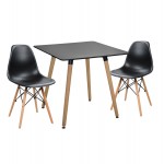 ΣΕΤ ΤΡΑΠΕΖΑΡΙΑΣ 3ΤΜΧ TWIST HM21378 ΤΕΤΡΑΓΩΝΟ ΤΡΑΠΕΖΙ & 2 ΚΑΡΕΚΛΕΣ ΣΕ ΜΑΥΡΟ