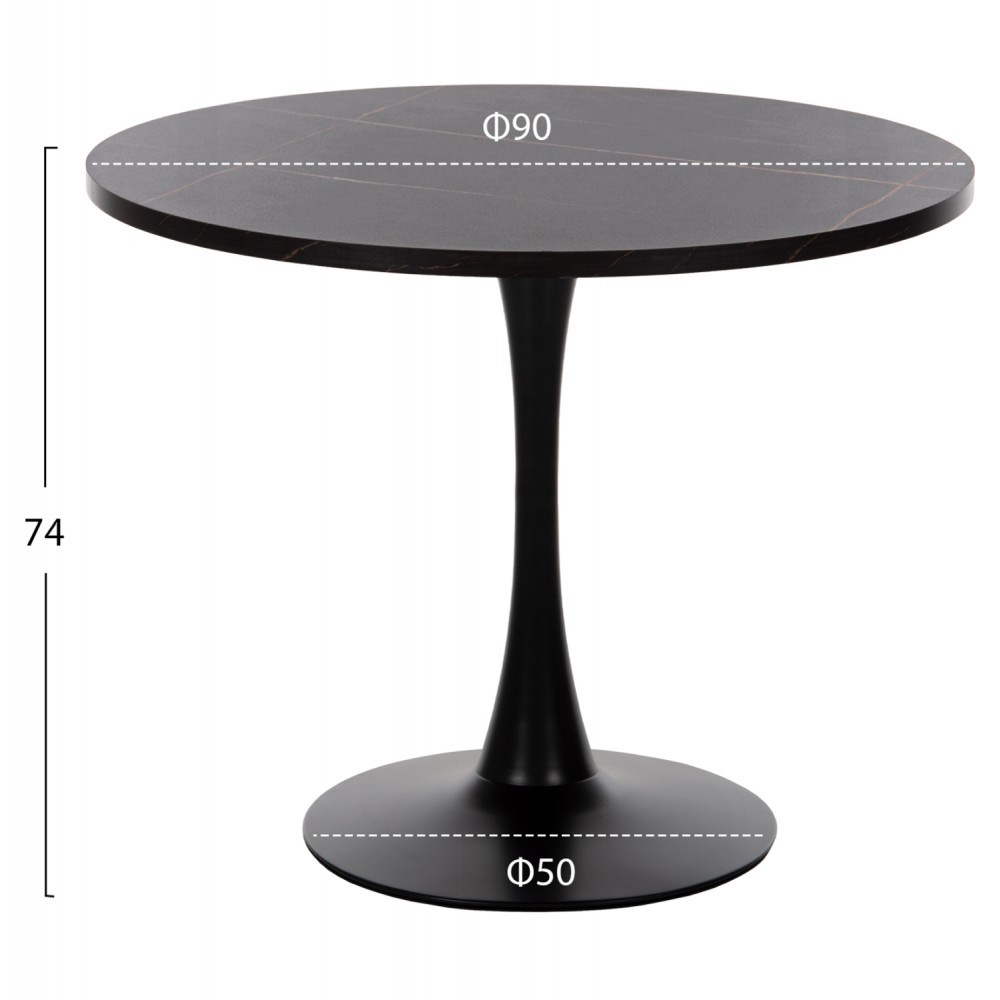 ΣΕΤ ΤΡΑΠΕΖΑΡΙΑΣ 3ΤΜΧ ROLLO HM21389 ΣΤΡΟΓΓΥΛΟ ΤΡΑΠΕΖΙ--2 ΚΑΡΕΚΛΕΣ ΣΕ ΜΑΥΡΟ