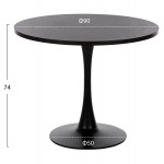 ΣΕΤ ΤΡΑΠΕΖΑΡΙΑΣ 3ΤΜΧ ROLLO HM21389 ΣΤΡΟΓΓΥΛΟ ΤΡΑΠΕΖΙ--2 ΚΑΡΕΚΛΕΣ ΣΕ ΜΑΥΡΟ