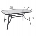 ΣΕΤ ΤΡΑΠΕΖΑΡΙΑΣ 5ΤΜΧ BRUNO HM10729.01 ΚΑΡΕΚΛΕΣ ΜΕΤΑΛΛΙΚΕΣ & ΤΡΑΠΕΖΙ 140x80εκ ΓΚΡΙ