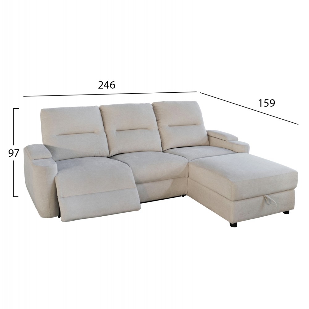 ΣΕΤ ΚΑΝΑΠΕΣ-ΠΟΛΥΘΡΟΝΑ RELAX SYNTHIA HM10736.01 ΜΠΕΖ ΥΦΑΣΜΑ-ΗΛ.ΑΝΑΚΛΙΣΗ [R]