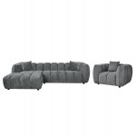 ΣΕΤ ΚΑΝΑΠΕΣ ΓΩΝΙΑ (ΑΡΙΣΤΕΡΗ)-ΠΟΛΥΘΡΟΝΑ LOUNGE LYKKE HM10820.01L ΓΚΡΙ ΥΦΑΣΜΑ