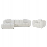 ΣΕΤ ΚΑΝΑΠΕΣ ΓΩΝΙΑ (ΑΡΙΣΤΕΡΗ)-ΠΟΛΥΘΡΟΝΑ LOUNGE LYKKE HM10820.02L ΕΚΡΟΥ ΥΦΑΣΜΑ