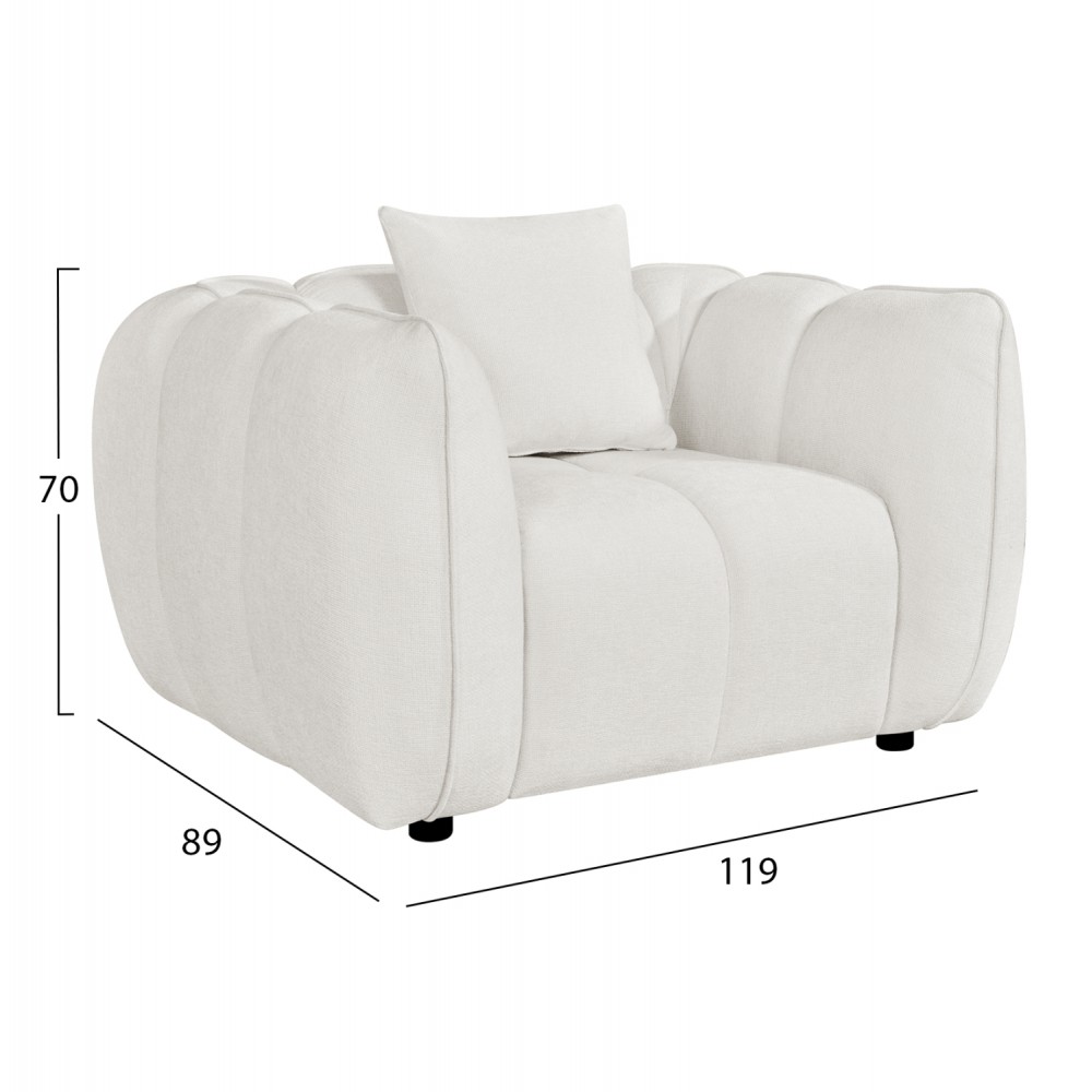 ΣΕΤ ΚΑΝΑΠΕΣ ΓΩΝΙΑ (ΑΡΙΣΤΕΡΗ)-ΠΟΛΥΘΡΟΝΑ LOUNGE LYKKE HM10820.02L ΕΚΡΟΥ ΥΦΑΣΜΑ