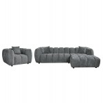 ΣΕΤ ΚΑΝΑΠΕΣ ΓΩΝΙΑ (ΔΕΞΙΑ)-ΠΟΛΥΘΡΟΝΑ LOUNGE LYKKE HM10820.01R ΓΚΡΙ ΥΦΑΣΜΑ