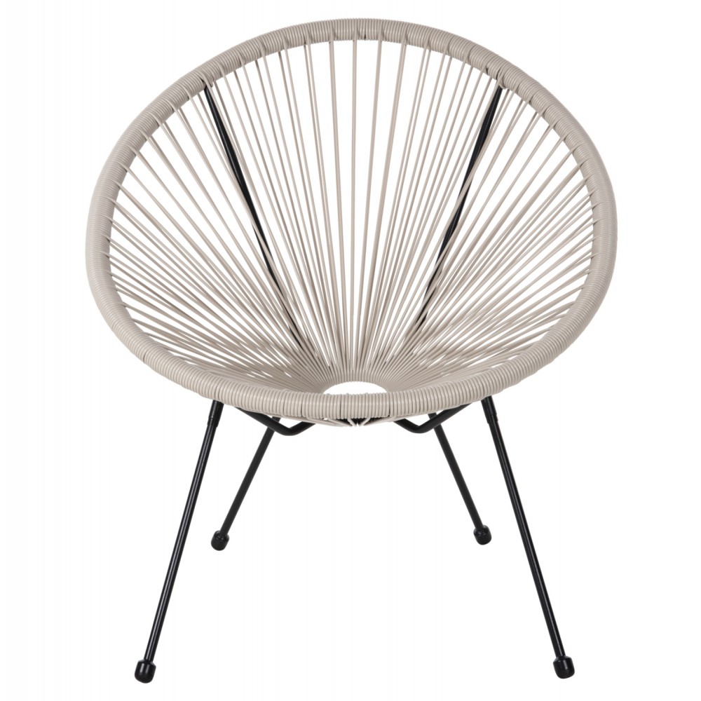 ΣΕΤ ΕΞΩΤΕΡΙΚΟΥ ΧΩΡΟΥ 3ΤΜΧ ACAPULCO HM11861.03 P.E.RATTAN ΕΚΡΟΥ-ΜΕΤΑΛΛΟ ΣΕ ΜΑΥΡΟ