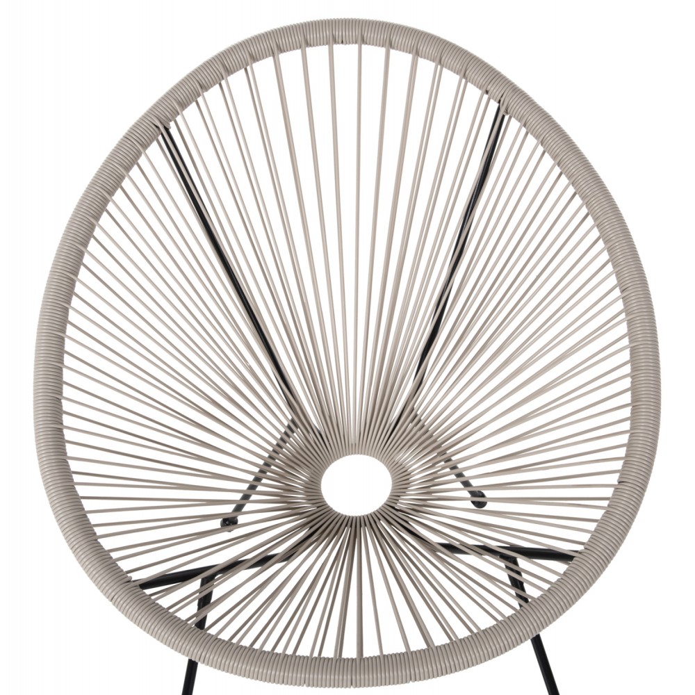 ΣΕΤ ΕΞΩΤΕΡΙΚΟΥ ΧΩΡΟΥ 3ΤΜΧ ACAPULCO HM11861.03 P.E.RATTAN ΕΚΡΟΥ-ΜΕΤΑΛΛΟ ΣΕ ΜΑΥΡΟ