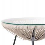 ΣΕΤ ΕΞΩΤΕΡΙΚΟΥ ΧΩΡΟΥ 3ΤΜΧ ACAPULCO HM11861.03 P.E.RATTAN ΕΚΡΟΥ-ΜΕΤΑΛΛΟ ΣΕ ΜΑΥΡΟ