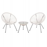 ΣΕΤ ΕΞΩΤΕΡΙΚΟΥ ΧΩΡΟΥ 3ΤΜΧ ACAPULCO HM11861.12 P.E.RATTAN ΛΕΥΚΟ-ΜΕΤΑΛΛΟ ΣΕ ΜΑΥΡΟ