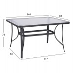 ΣΕΤ ΤΡΑΠΕΖΑΡΙΑΣ 5ΤΜΧ BRUNO HM10860.01 ΚΑΡΕΚΛΕΣ ΜΕΤΑΛΛΙΚΕΣ & ΤΡΑΠΕΖΙ 140x80εκ ΓΚΡΙ