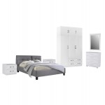 ΣΕΤ ΚΡΕΒΑΤΟΚΑΜΑΡΑΣ 6ΤΜΧ CARLY HM10884.05 ΜΕΛΑΜΙΝΗ ΛΕΥΚΗ-ΥΦΑΣΜΑ ΓΚΡΙ