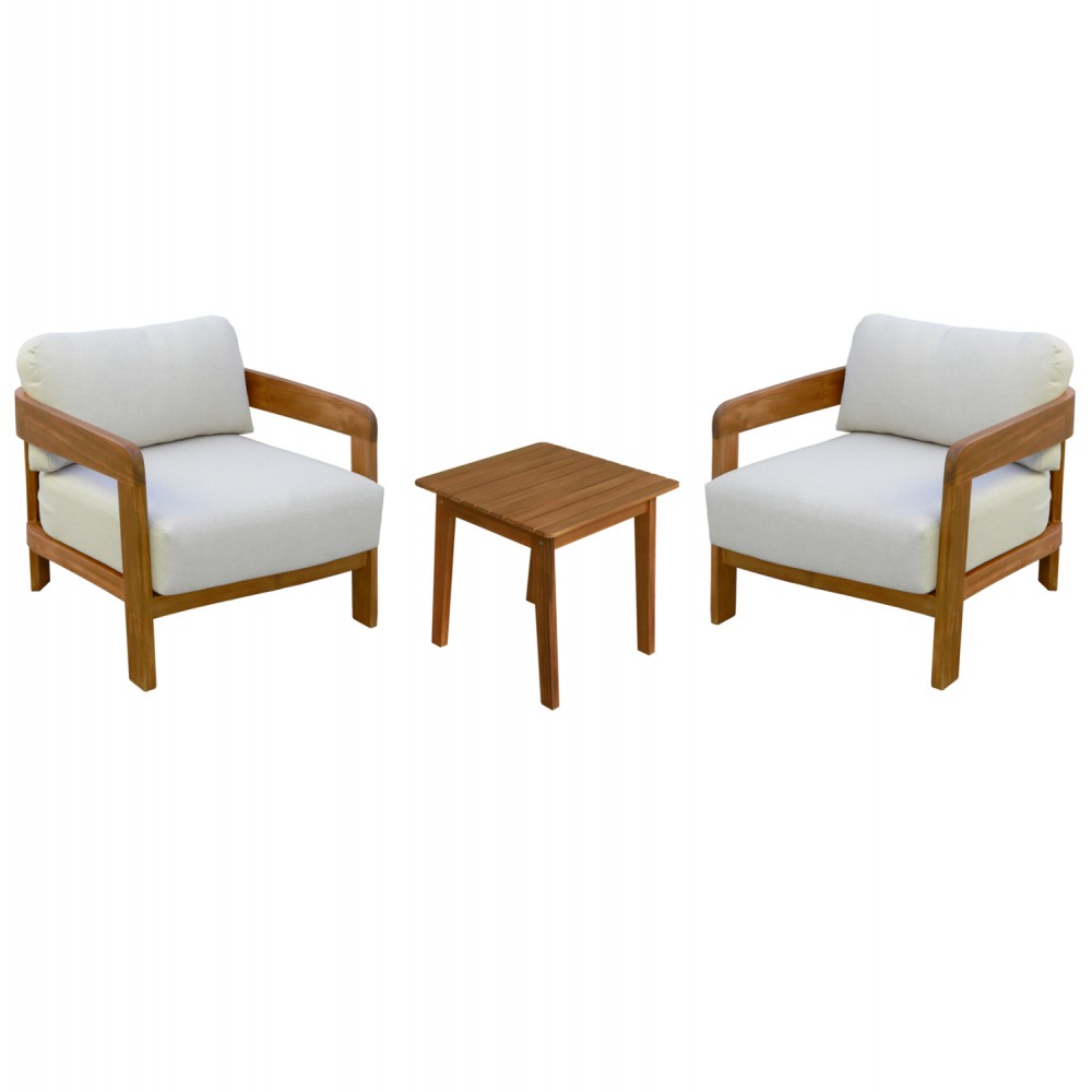 LOUNGE ΣΕΤ SOLARA HM10892 ΤΡΑΠΕΖΑΚΙ & 2 ΠΟΛΥΘΡΟΝΕΣ--ΞΥΛΟ ΑΚΑΚΙΑΣ--ΕΚΡΟΥ ΜΑΞΙΛΑΡΙΑ