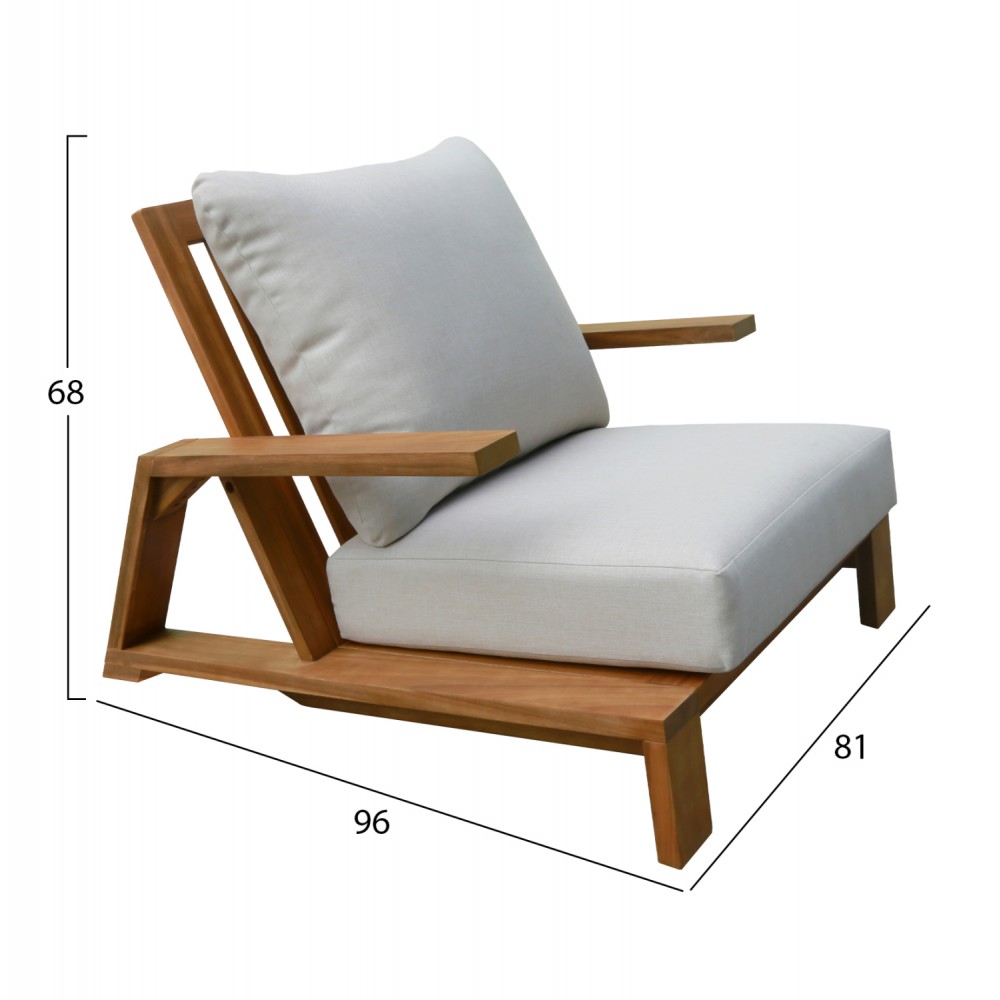 LOUNGE ΣΕΤ MIREX HM10893 ΤΡΑΠΕΖΑΚΙ & 2 ΠΟΛΥΘΡΟΝΕΣ--ΞΥΛΟ ΑΚΑΚΙΑΣ--ΕΚΡΟΥ ΜΑΞΙΛΑΡΙΑ