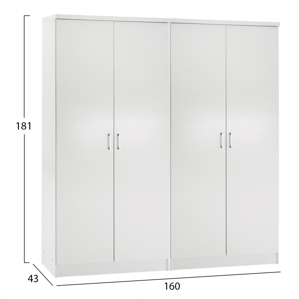 ΣΕΤ 2 ΝΤΟΥΛΑΠΕΣ 2ΦΥΛΛΕΣ JENNA HM11350.05 ΜΕΛΑΜΙΝΗ ΣΕ ΛΕΥΚΟ 160x43x181Υεκ