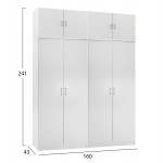 ΣΕΤ 2 ΝΤΟΥΛΑΠΕΣ 2ΦΥΛΛΕΣ ΜΕ ΠΑΤΑΡΙΑ JENNA HM11353.05 ΜΕΛΑΜΙΝΗ ΣΕ ΛΕΥΚΟ 160x43x240Υεκ
