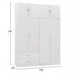 ΝΤΟΥΛΑΠΑ 4-ΦΥΛΛΗ ΜΕ ΠΑΤΑΡΙ & ΣΥΡΤΑΡΙΑ JENNA HM11355.05 ΜΕΛΑΜΙΝΗ ΣΕ ΛΕΥΚΟ 160x43x240Υεκ