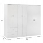 ΝΤΟΥΛΑΠΑ 6ΦΥΛΛΗ BLAKELY HM21235.05 ΜΕΛΑΜΙΝΗ ΧΡΩΜΑ ΛΕΥΚΟ 201x43x181Υεκ