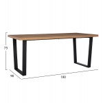 ΣΕΤ ΤΡΑΠΕΖΑΡΙΑΣ 7ΤΜΧ ASTORIA HM10933.02 MDF TOP--ΥΦΑΣΜΑ ΜΠΕΖ/ΚΑΦΕ & ΜΕΤΑΛΛΟ ΜΑΥΡΟ