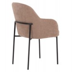 ΣΕΤ ΤΡΑΠΕΖΑΡΙΑΣ 7ΤΜΧ MANIDO HM10949.03 MDF TOP--ΥΦΑΣΜΑ TAUPE & ΜΕΤΑΛΛΟ ΜΑΥΡΟ