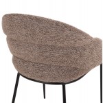 ΣΕΤ ΤΡΑΠΕΖΑΡΙΑΣ 7ΤΜΧ DRENNY HM10936.03 MDF TOP ΚΑΡΥΔΙ--ΥΦΑΣΜΑ TAUPE & ΜΕΤΑΛΛΟ ΜΑΥΡΟ