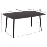 ΣΕΤ ΤΡΑΠΕΖΑΡΙΑΣ 5ΤΜΧ GAFF HM10939.01 ΚΕΡΑΜΙΚΟ TOP--ΥΦΑΣΜΑ ΓΚΡΙ & ΜΕΤΑΛ.ΠΟΔΙΑ ΜΑΥΡΑ