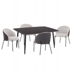 ΣΕΤ ΤΡΑΠΕΖΑΡΙΑΣ 5ΤΜΧ DETTON HM10940.01 ΚΕΡΑΜΙΚΟ TOP--ΥΦΑΣΜΑ ΓΚΡΙ & ΜΕΤΑΛ.ΠΟΔΙΑ ΜΑΥΡΑ