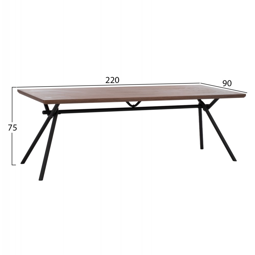 ΣΕΤ ΤΡΑΠΕΖΑΡΙΑΣ 7ΤΜΧ MANDY HM10957.03 MDF TOP--ΥΦΑΣΜΑ TAUPE & ΜΕΤΑΛ.ΠΟΔΙΑ