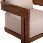LOUNGE ΣΕΤ KIOTO HM10960 ΤΡΑΠΕΖΑΚΙ & 2 ΠΟΛΥΘΡΟΝΕΣ--ΞΥΛΟ TEAK--ΜΠΕΖ ΜΑΞΙΛΑΡΙΑ