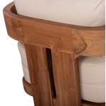 LOUNGE ΣΕΤ KIOTO HM10960 ΤΡΑΠΕΖΑΚΙ & 2 ΠΟΛΥΘΡΟΝΕΣ--ΞΥΛΟ TEAK--ΜΠΕΖ ΜΑΞΙΛΑΡΙΑ