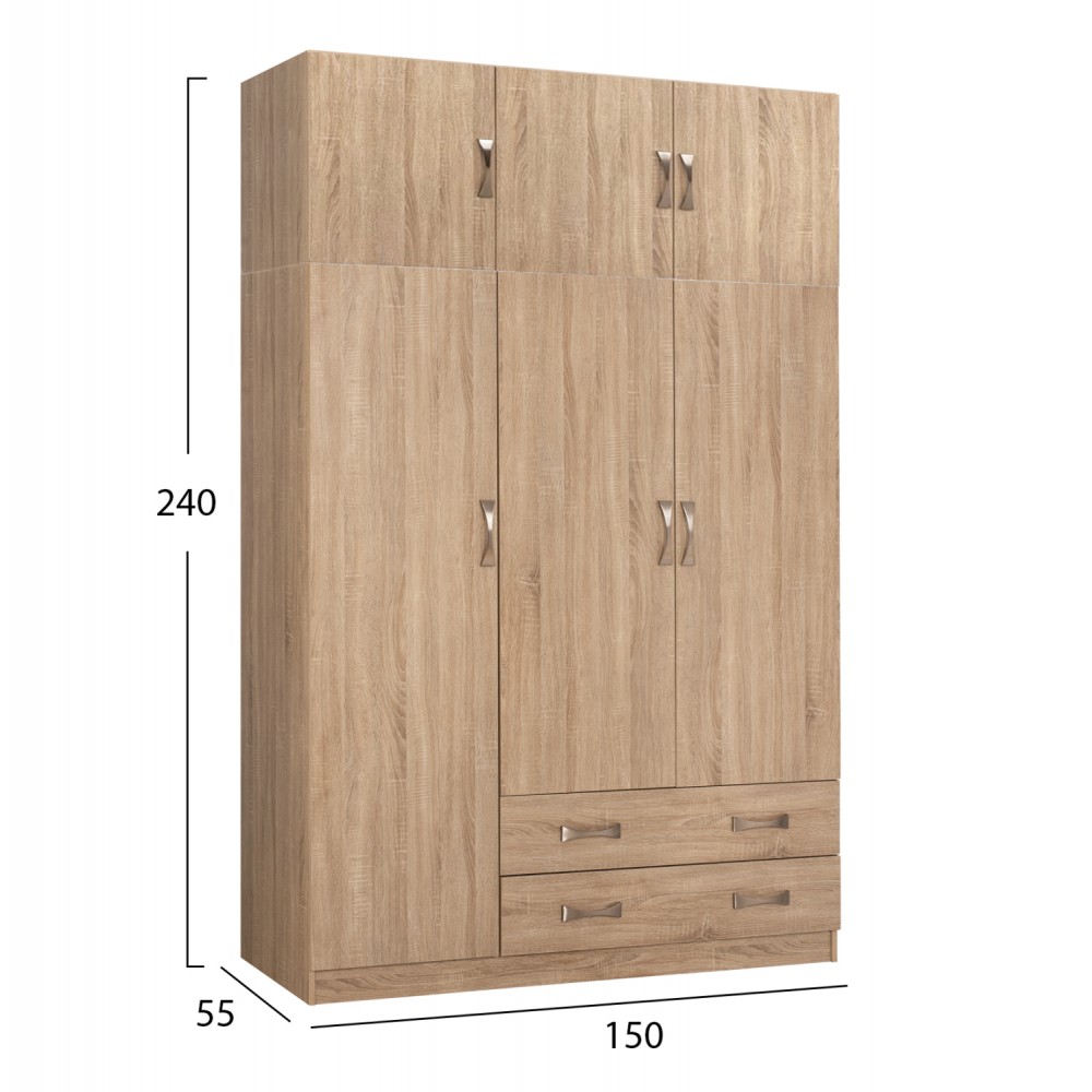ΝΤΟΥΛΑΠΑ 3ΦΥΛΛΗ ΜΕ ΠΑΤΑΡΙ CARLY HM10891.02 ΜΕΛΑΜΙΝΗ ΣΕ SONAMA 150X55Χ240Υεκ.