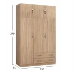 ΝΤΟΥΛΑΠΑ 3ΦΥΛΛΗ ΜΕ ΠΑΤΑΡΙ CARLY HM10891.02 ΜΕΛΑΜΙΝΗ ΣΕ SONAMA 150X55Χ240Υεκ.