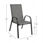 ΣΕΤ ΤΡΑΠΕΖΑΡΙΑΣ 5ΤΜΧ ADAM HM10897.01 ΤΡΑΠΕΖΙ 110x60εκ & 4 ΠΟΛΥΘΡΟΝΕΣ--ΓΚΡΙ