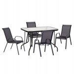 ΣΕΤ ΤΡΑΠΕΖΑΡΙΑΣ 5ΤΜΧ ADAM HM10897.03 ΤΡΑΠΕΖΙ 110x60εκ & 4 ΠΟΛΥΘΡΟΝΕΣ--ΜΑΥΡΟ