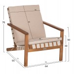 LOUNGE ΣΕΤ ΕΞ.ΧΩΡΟΥ 3ΤΜΧ DAME HM10982 ΞΥΛΟ ΑΚΑΚΙΑΣ--ΣΧΟΙΝΙ STRAP & ΜΑΞΙΛΑΡΙΑ ΣΕ ΜΠΕΖ