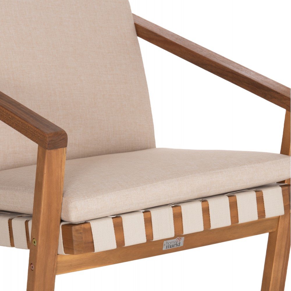 LOUNGE ΣΕΤ ΕΞ.ΧΩΡΟΥ 3ΤΜΧ DAME HM10982 ΞΥΛΟ ΑΚΑΚΙΑΣ--ΣΧΟΙΝΙ STRAP & ΜΑΞΙΛΑΡΙΑ ΣΕ ΜΠΕΖ
