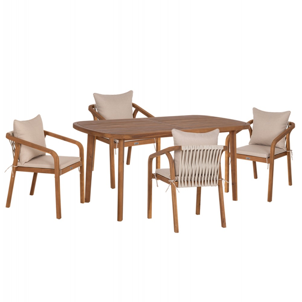 ΣΕΤ ΤΡΑΠΕΖΑΡΙΑΣ ΕΞ.ΧΩΡΟΥ 5ΤΜΧ DEBBIE HM10991 ΞΥΛΟ ΑΚΑΚΙΑΣ ΦΥΣΙΚΟ-ΜΠΕΖ ΜΑΞΙΛΑΡΙΑ