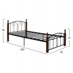 ΣΕΤ ΥΠΝΟΔΩΜΑΤΙΟΥ ΜΕ ΣΤΡΩΜΑ 3ΤΜΧ HM11217 RUBBERWOOD-ΜΕΤΑΛΛΟ