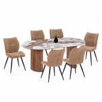 ΣΕΤ ΤΡΑΠΕΖΑΡΙΑΣ 9ΤΜΧ MARBLEX HM11394.03 ΚΕΡΑΜΙΚΟ TOP PANDORA--ΚΑΡΕΚΛΕΣ ΥΦΑΣΜΑ TAUPE
