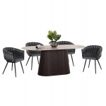 ΣΕΤ ΤΡΑΠΕΖΑΡΙΑΣ 5ΤΜΧ CATER HM12118.01 ΚΕΡΑΜΙΚΟ TOP ΟΒΑΛ--ΓΚΡΙ ΒΕΛΟΥΔΟ