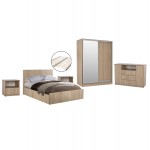 ΣΕΤ ΚΡΕΒΑΤΟΚΑΜΑΡΑΣ 6ΤΜΧ ADLER HM11759 ΜΕΛΑΜΙΝΗ SONAMA OAK-ΓΙΑ ΣΤΡΩΜΑ 160x200εκ