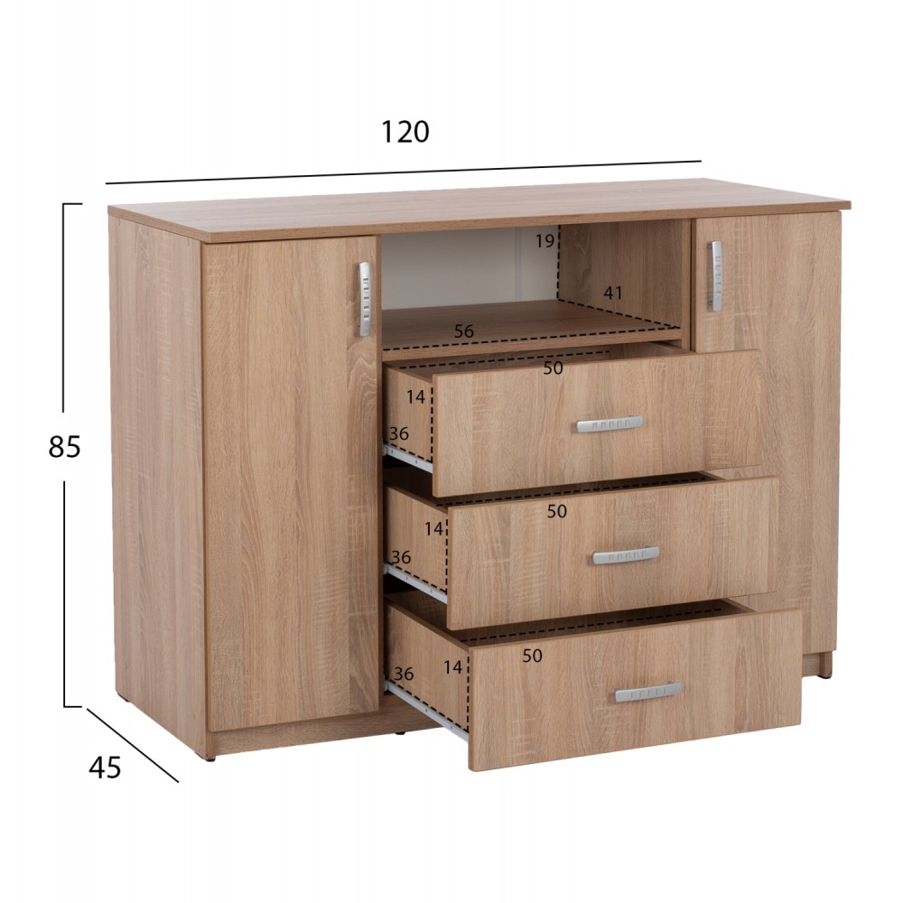 ΣΕΤ ΚΡΕΒΑΤΟΚΑΜΑΡΑΣ 6ΤΜΧ ADLER HM11759 ΜΕΛΑΜΙΝΗ SONAMA OAK-ΓΙΑ ΣΤΡΩΜΑ 160x200εκ