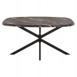 ΤΡΑΠΕΖΙ ΟΒΑΛ RODDEN HM11903.02 ΜΕ WERZALIT BLACK/GOLD MARBLE-ΜΑΥΡΗ ΒΑΣΗ 146x94x75Υεκ