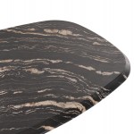 ΤΡΑΠΕΖΙ ΟΒΑΛ RODDEN HM11903.02 ΜΕ WERZALIT BLACK/GOLD MARBLE-ΜΑΥΡΗ ΒΑΣΗ 146x94x75Υεκ