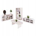 ΣΕΤ 4TMX ΕΠΙΠΛΑ ΣΑΛΟΝΙΟΥ HANDYR HM11947 ΜΑΣΙΦ ΞΥΛΟ MANGO ΣΕ ΛΕΥΚΟ