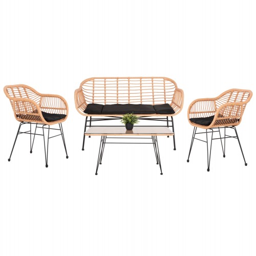 ΣΕΤ ΣΑΛΟΝΙ ΕΞΩΤΕΡΙΚΟΥ ΧΩΡΟΥ 4ΤΜΧ ALLEGRA HM21052 WICKER-ΜΕΤΑΛΛΟ