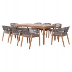 ΣΕΤ ΤΡΑΠΕΖΑΡΙΑΣ 9ΤΜΧ NAVANT HM21066.01 ΤΡΑΠΕΖΙ ΜΕ 8 ΚΑΡΕΚΛΕΣ ΞΥΛΟ ΑΚΑΚΙΑΣ-ΣΧΟΙΝΙ ΓΚΡΙ